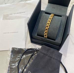 David Yurman Curb Chain Angular Link Bracelet 18K Yellow Gold