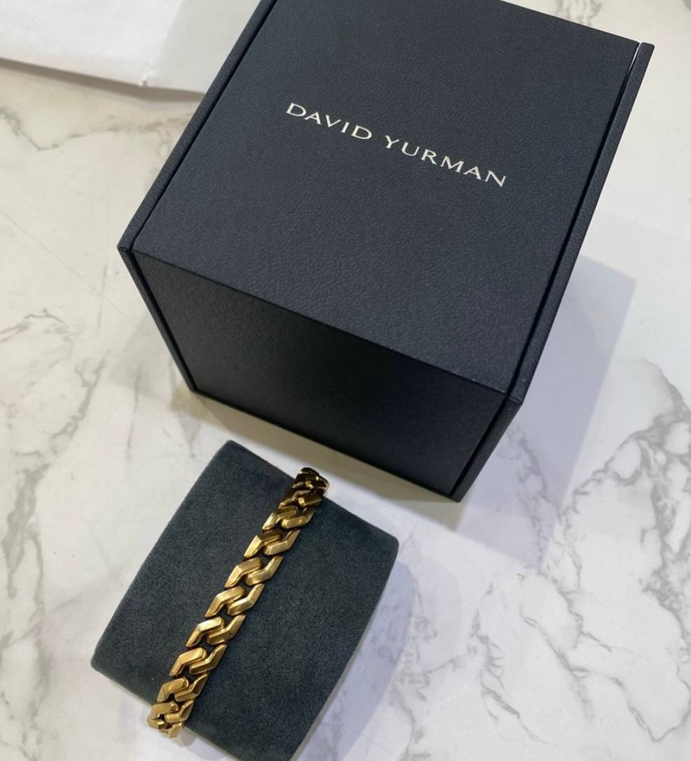 David Yurman Curb Chain Angular Link Bracelet 18K Yellow Gold