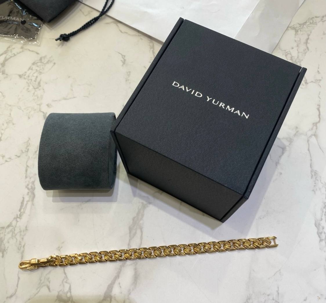 David Yurman Curb Chain Angular Link Bracelet 18K Yellow Gold
