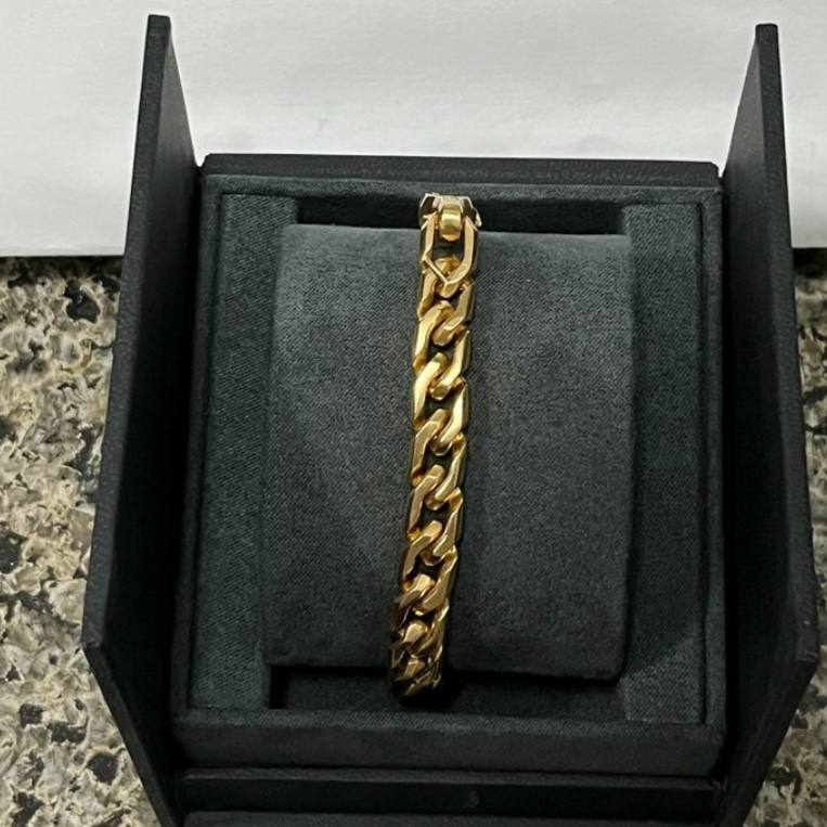 David Yurman Curb Chain Angular Link Bracelet 18K Yellow Gold