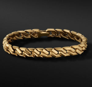 David Yurman Curb Chain Angular Link Bracelet 18K Yellow Gold