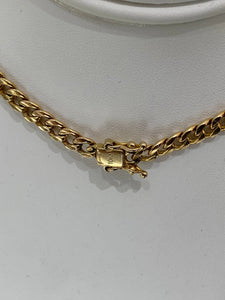 10K Yellow Gold Cuban Link Chain Necklace  5.5mm