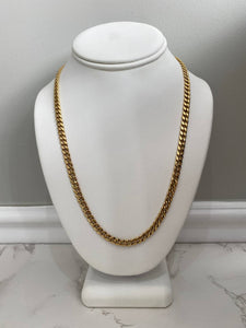 10K Yellow Gold Cuban Link Chain Necklace  5.5mm
