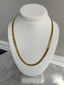 14K Yellow Gold Concave Curb Chain Necklace 5.67mm