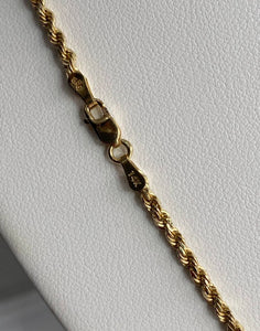 14K Yellow Gold Rope Chain Necklace 4.75mm